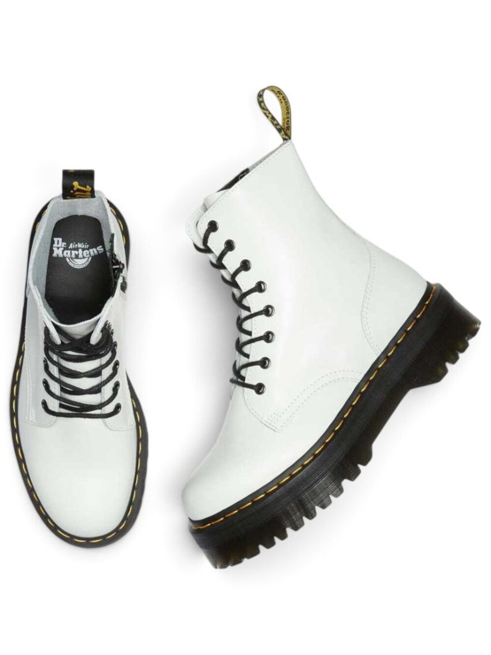 Dr. Martens Jadon Smooth Leather Platform Boots White Women’s Size 9 NWOB